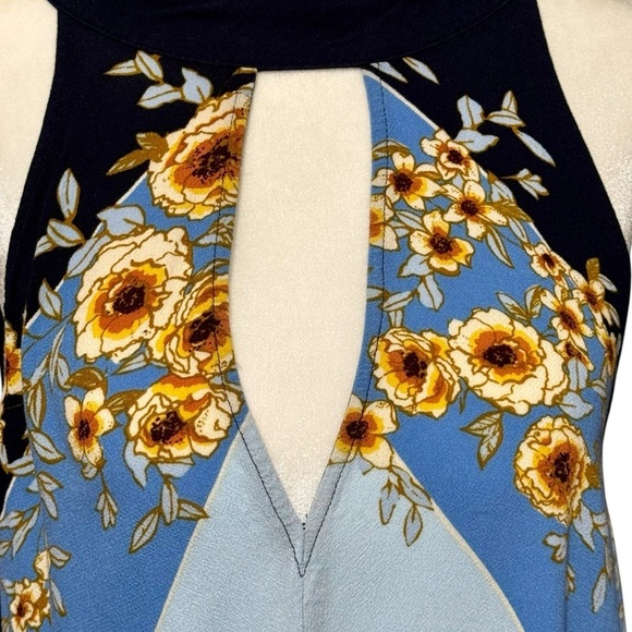 Free People Beat of My Heart Floral Sleeveless Keyhole High Neckline Halter Top - Picture 5 of 11